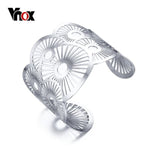 Vnox Stylish Wide Cuff Bracelet Hollow Bracelets