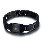 Vnox Masonic Carbon Fiber Men Health Care Bracelet Bangle Magnetic Energy Power Stainless Steel Bracelets Jewelry for Man