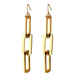 Vnox Interlocked Triple Pin Long Drop Earrings for Women