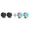 Vnox 2 Pair Magnetic Round Stud Earrings  for men