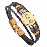 Vnox 12 Horoscope Leather Bracelet