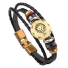 Vnox 12 Horoscope Leather Bracelet