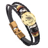 Vnox 12 Horoscope Leather Bracelet