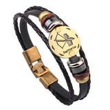 Vnox 12 Horoscope Leather Bracelet