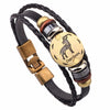 Vnox 12 Horoscope Leather Bracelet