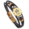Vnox 12 Horoscope Leather Bracelet