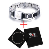 Vnox Masonic Carbon Fiber Men Health Care Bracelet Bangle Magnetic Energy Power Stainless Steel Bracelets Jewelry for Man