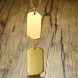 Vnox Stainless Steel Double Dog Tag Necklace