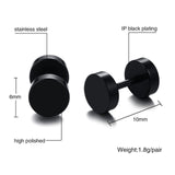 Vnox Black Stud Earrings  for men