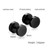 Vnox Black Stud Earrings  for men