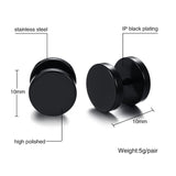 Vnox Black Stud Earrings  for men