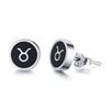 Vnox Retro Twelve Constellations Stud Earrings  for men