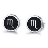 Vnox Retro Twelve Constellations Stud Earrings  for men