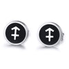 Vnox Retro Twelve Constellations Stud Earrings  for men