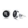 Vnox 12 Constellation Horoscope Men Stud Earrings for men