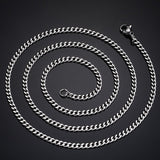 Vnox 24" / 28" Curb Link Chain for Men Stainless Steel Necklaces