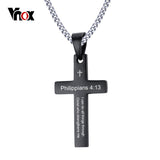 Vnox Philippians 4:13 Simple Cross Pendant