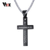 Vnox  Classic Simple Cross Pendant Philippians 4:13 Necklace