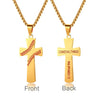 Vnox Baseball Cross Pendant Bible Verse Men Necklace