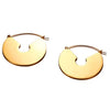 Vnox Trendy Big Circle Fan Dangle Earrings Matte Gold Color Earrings for Women