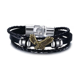 Vnox Lucky Vintage Men's Leather Bracelet