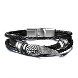 Vnox Lucky Vintage Men's Leather Bracelet