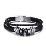 Vnox Lucky Vintage Men's Leather Bracelet