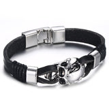 Vnox Lucky Vintage Men's Leather Bracelet