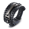 Vnox Mens Leather Bracelet Punk