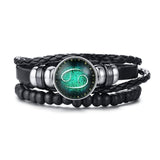 Vnox Aries 12 Horoscope Multi-layer Leather Rope Bracelets