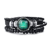 Vnox Aries 12 Horoscope Multi-layer Leather Rope Bracelets