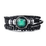 Vnox Aries 12 Horoscope Multi-layer Leather Rope Bracelets