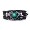 Vnox Aries 12 Horoscope Multi-layer Leather Rope Bracelets