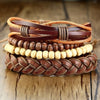 Vnox 4pcs/Set Leather Bracelets Set