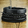 Vnox 4pcs/Set Leather Bracelets Set