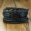 Vnox 4pcs/Set Leather Bracelets Set