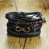 Vnox 4pcs/Set Leather Bracelets Set