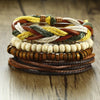 Vnox 4pcs/Set Leather Bracelets Set