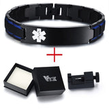 Vnox Free Engraving 12mm Medical Alert ID Bracelets