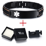 Vnox Free Engraving 12mm Medical Alert ID Bracelets