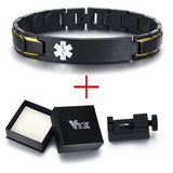 Vnox Free Engraving 12mm Medical Alert ID Bracelets