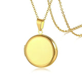 Vnox Personalize Round Locket Necklaces