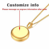 Vnox Personalize Round Locket Necklaces