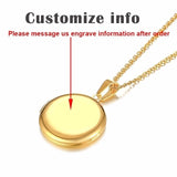 Vnox Personalize Round Locket Necklace for Women