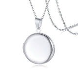 Vnox Personalize Round Locket Necklaces