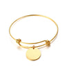 Vnox Coin Charm Expendable Bangle Bracelet