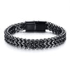 VNOX Stylish Mens Double Wheat Chain Bracelet