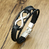 Vnox Vintage 8 Infinity Charm Leather Bracelet