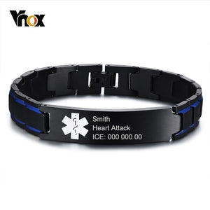 Vnox Free Engraving 12mm Medical Alert ID Bracelets