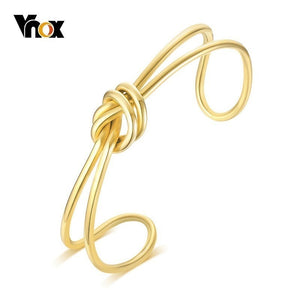 Vnox Chic Knot Bangle for Women Cuff Bracelets